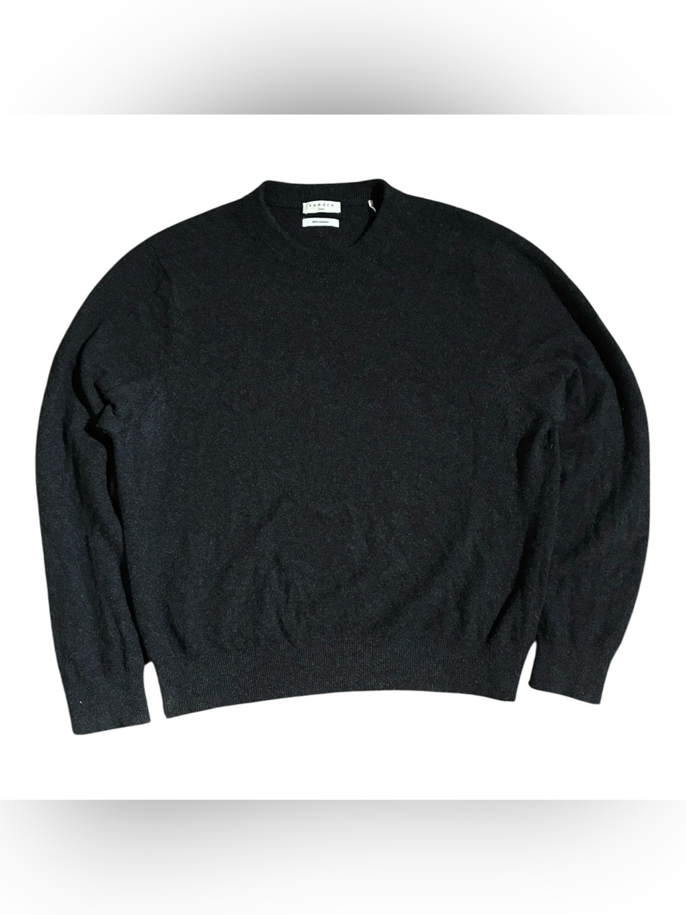 Sandro 100% Cashmere Crewneck Sweater Dark Gray